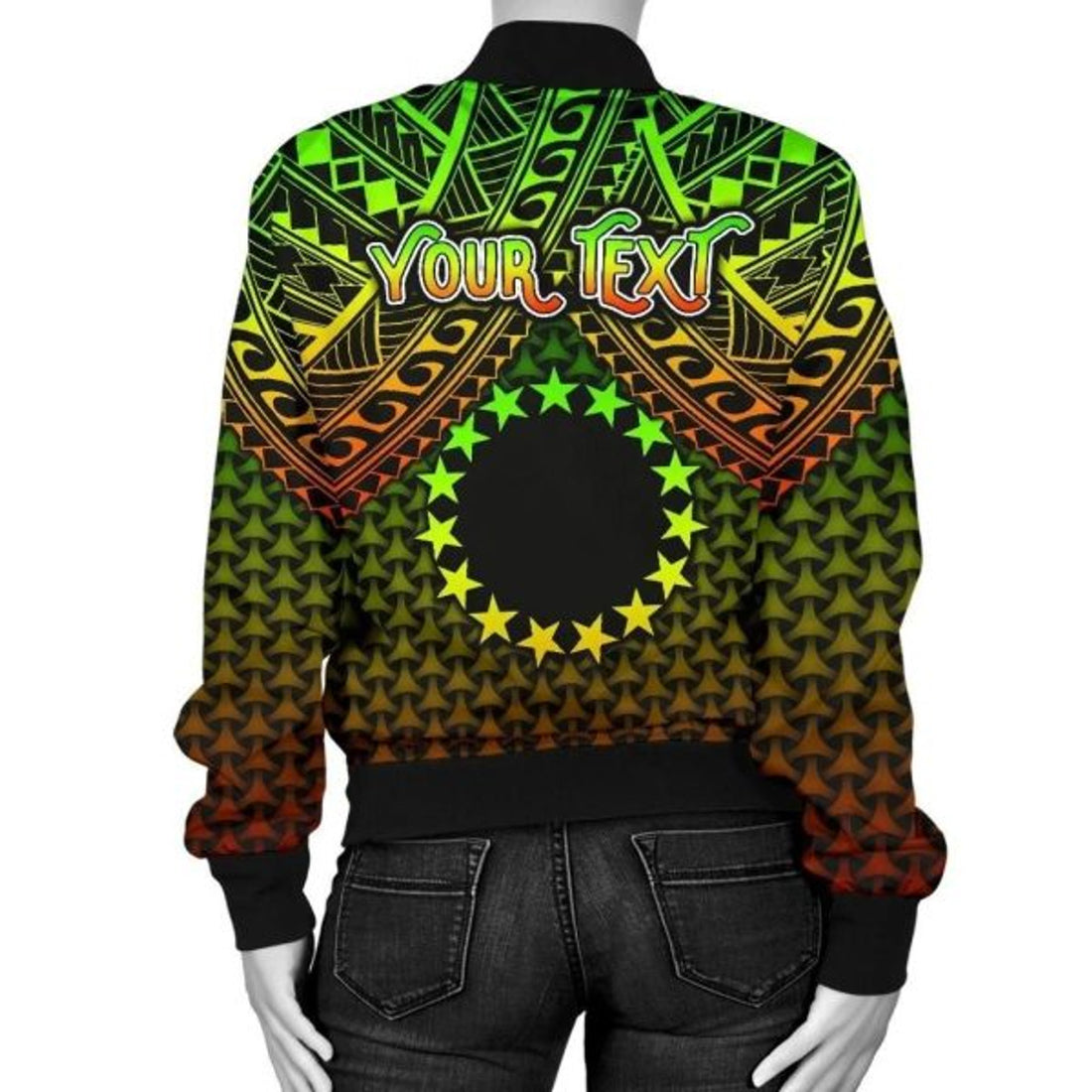FUNSTUFFPRINT Bomber Jacket Polynesian Cook Islands Personalised - Reggae Vintage Polynesian Patterns 3D Bomber Jacket