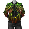 FUNSTUFFPRINT Bomber Jacket Polynesian Cook Islands Personalised - Reggae Vintage Polynesian Patterns 3D Bomber Jacket