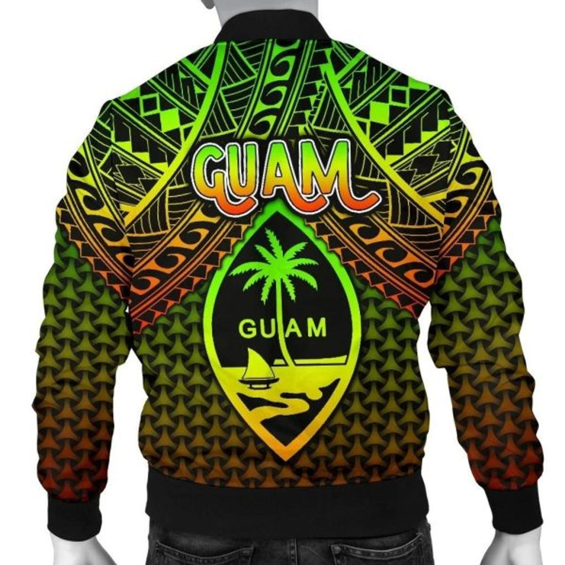 FUNSTUFFPRINT Bomber Jacket Polynesian Guam - Reggae Vintage Polynesian Patterns 3D Bomber Jacket