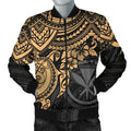 FUNSTUFFPRINT Bomber Jacket Polynesian Hawaii - Gold Turtle 3D Bomber Jacket