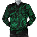 FUNSTUFFPRINT Bomber Jacket Polynesian Hawaii - Green Turtle Tribal 3D Bomber Jacket