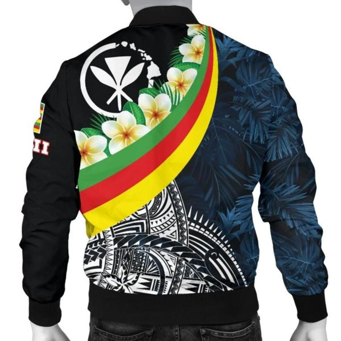 FUNSTUFFPRINT Bomber Jacket Polynesian Hawaii - Kanaka Maoli With Plumeria Style 3D Bomber Jacket