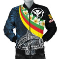 FUNSTUFFPRINT Bomber Jacket Polynesian Hawaii - Kanaka Maoli With Plumeria Style 3D Bomber Jacket