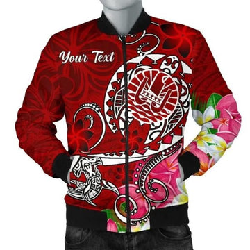 FUNSTUFFPRINT Bomber Jacket Tahiti Custom Personalised - Turtle Plumeria (Red) 3D Bomber Jacket