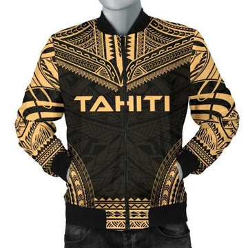 FUNSTUFFPRINT Bomber Jacket Tahiti Polynesian Chief - Gold Version 3D Bomber Jacket