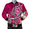 FUNSTUFFPRINT Bomber Jacket Tahiti - Turtle Plumeria (Pink) 3D Bomber Jacket