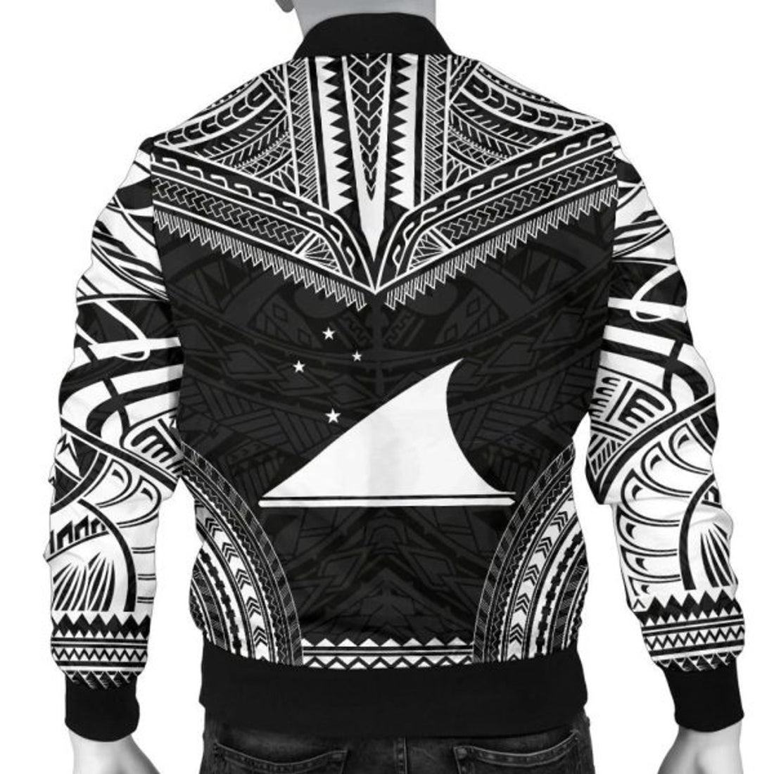 FUNSTUFFPRINT Bomber Jacket Tokelau Polynesian Chief - Black Version 3D Bomber Jacket