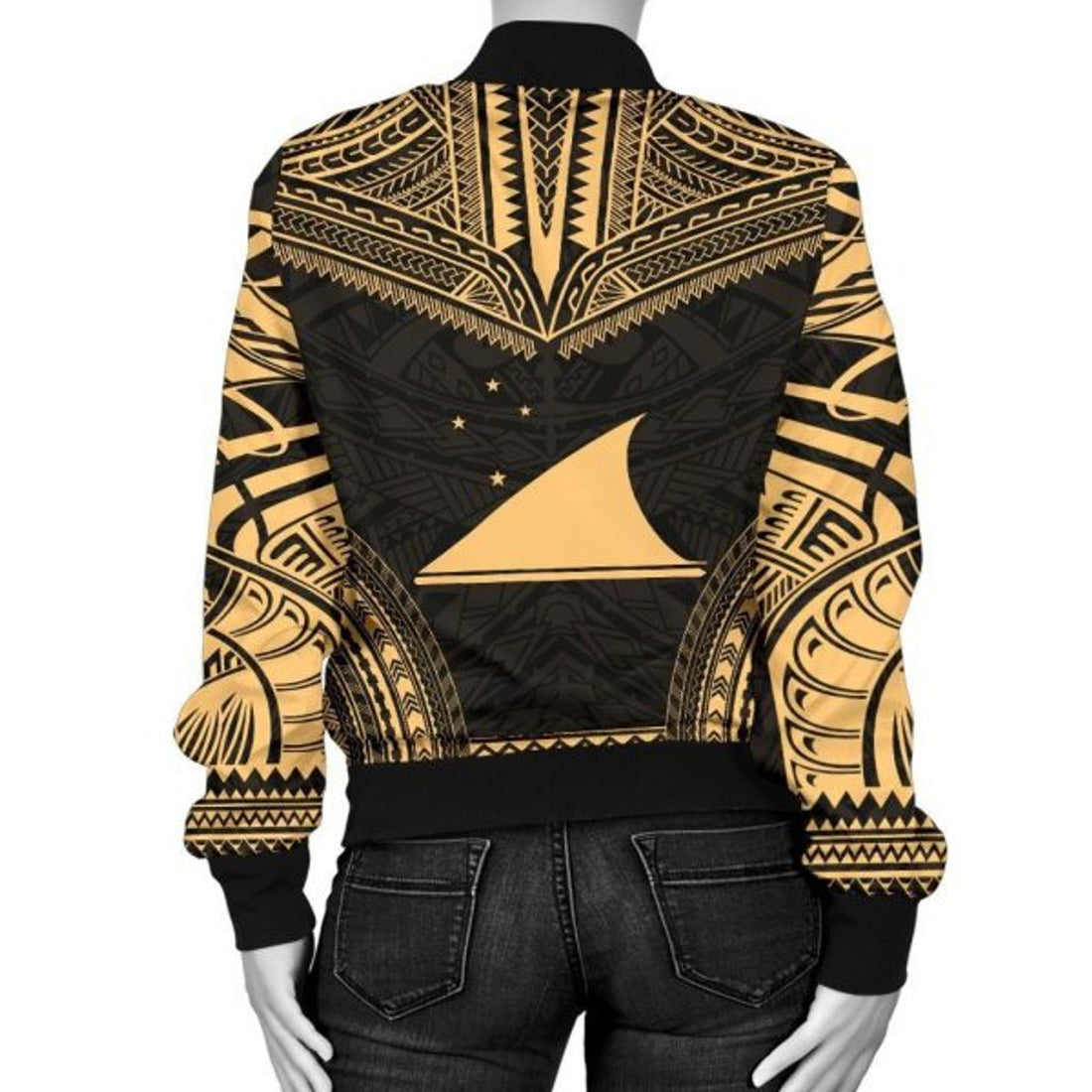FUNSTUFFPRINT Bomber Jacket Tokelau Polynesian Chief - Gold Version 3D Bomber Jacket
