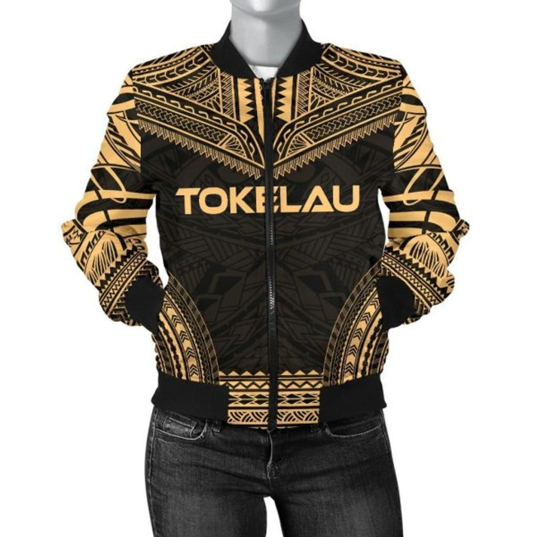 FUNSTUFFPRINT Bomber Jacket Tokelau Polynesian Chief - Gold Version 3D Bomber Jacket