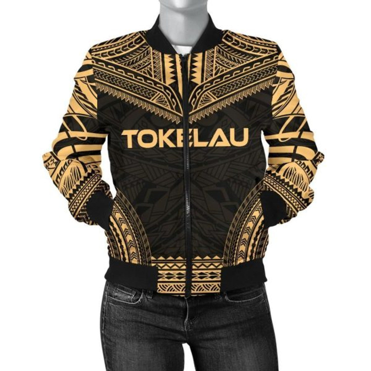 FUNSTUFFPRINT Bomber Jacket Tokelau Polynesian Chief - Gold Version 3D Bomber Jacket