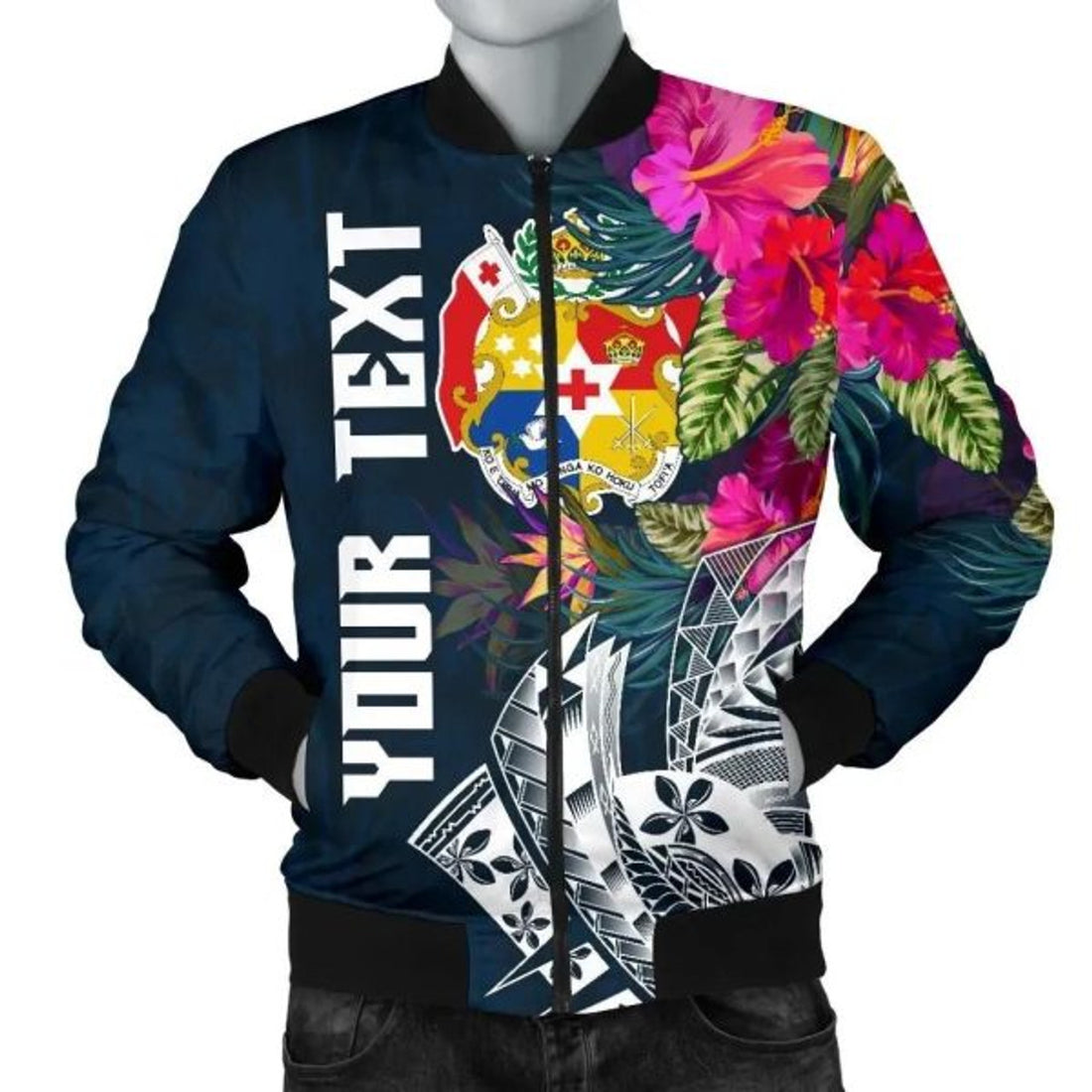 FUNSTUFFPRINT Bomber Jacket Tonga Custom Personalised - Summer Vibes 3D Bomber Jacket