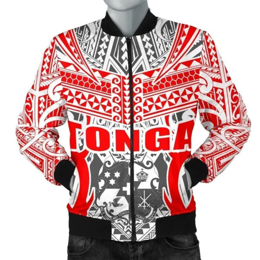 FUNSTUFFPRINT Bomber Jacket Tonga Kingdom of Tonga White Ver 3D Bomber Jacket