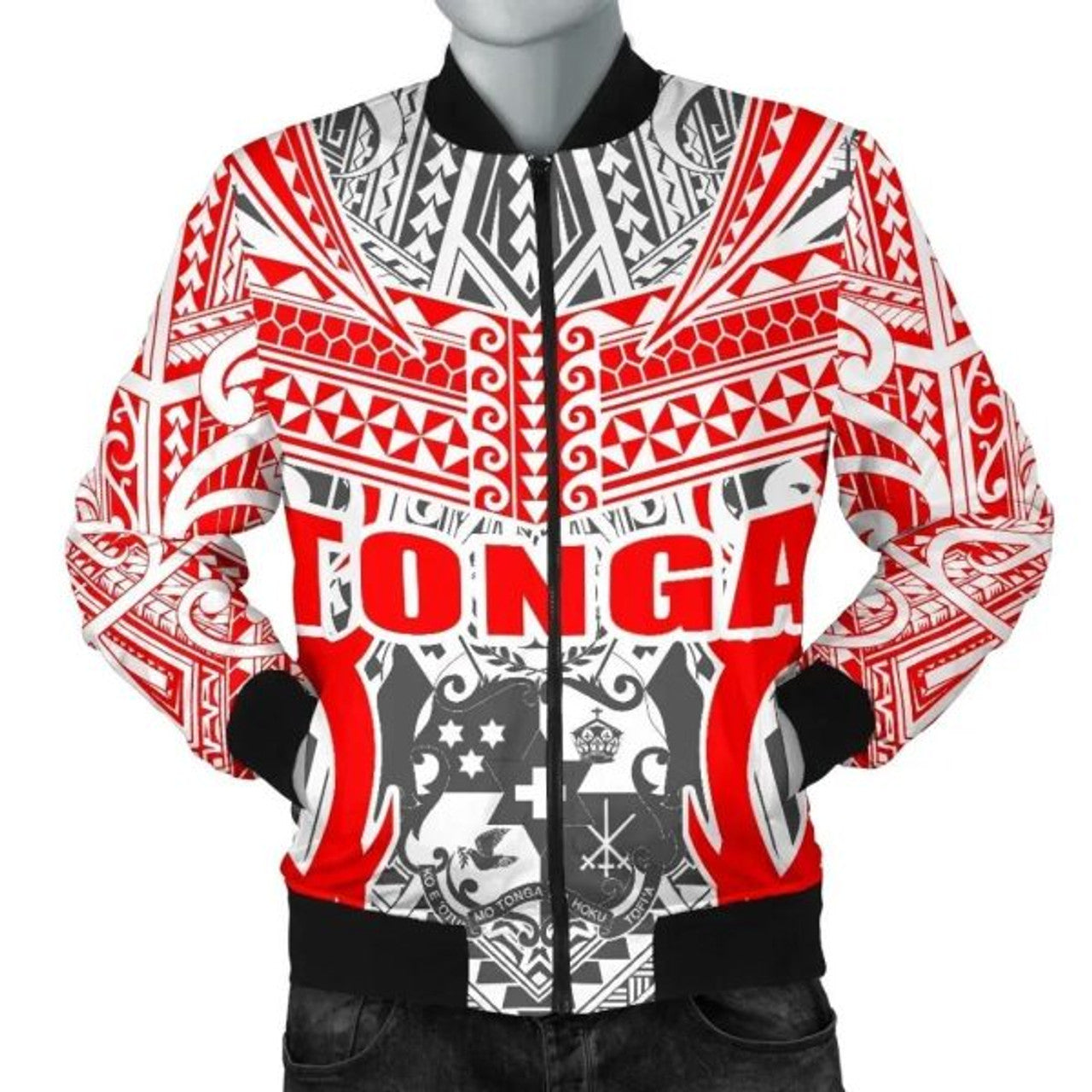 FUNSTUFFPRINT Bomber Jacket Tonga Kingdom of Tonga White Ver 3D Bomber Jacket