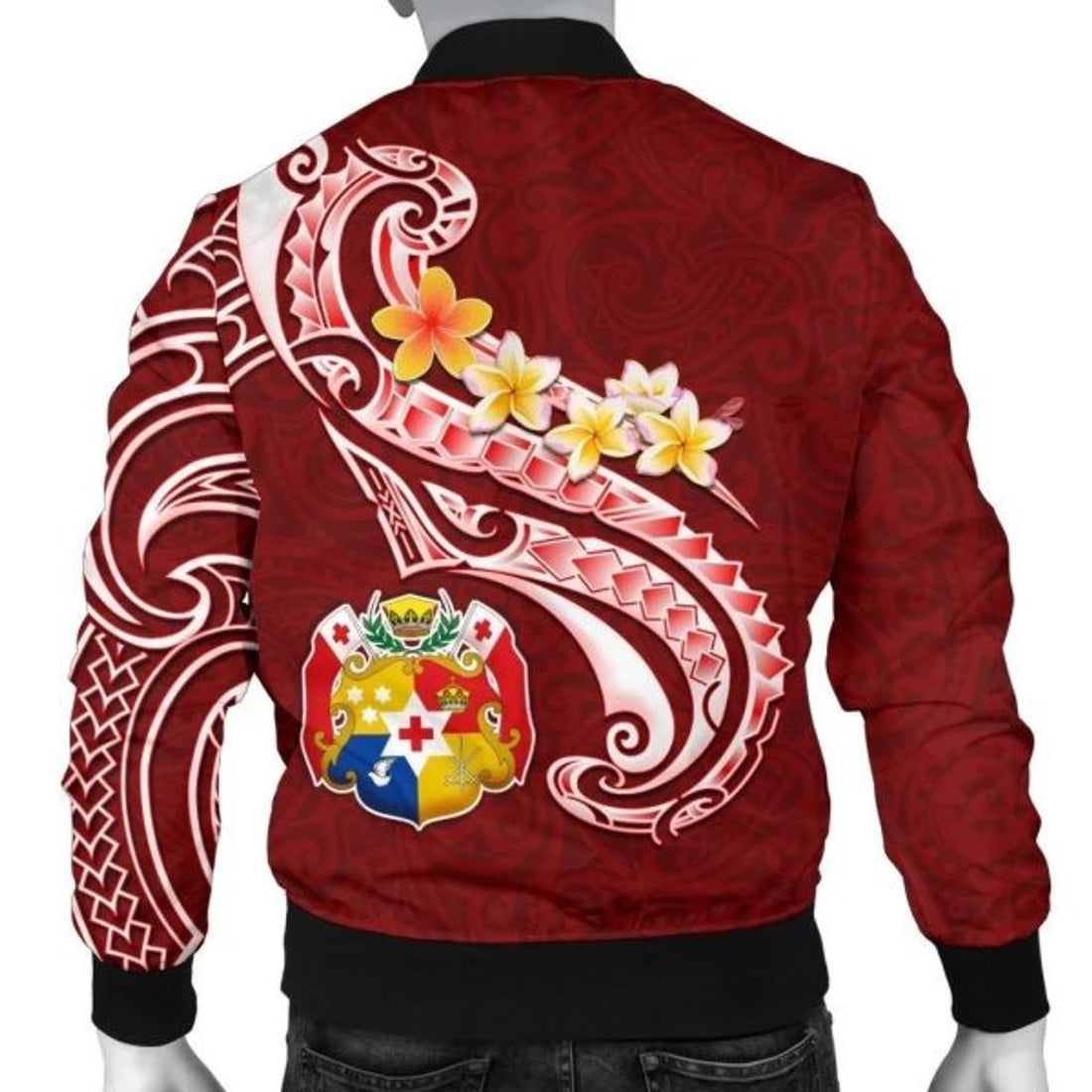 FUNSTUFFPRINT Bomber Jacket Tonga Personalised - Tonga Coat Of Arms With Polynesian Patterns 3D Bomber Jacket