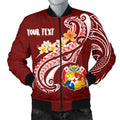 FUNSTUFFPRINT Bomber Jacket Tonga Personalised - Tonga Coat Of Arms With Polynesian Patterns 3D Bomber Jacket