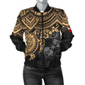 FUNSTUFFPRINT Bomber Jacket Tonga Polynesian - Golden Turtle 3D Bomber Jacket