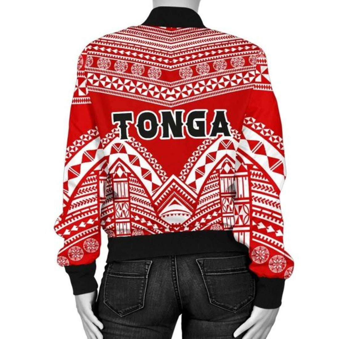 FUNSTUFFPRINT Bomber Jacket Tonga Polynesian Tribal Pattern 3D Bomber Jacket