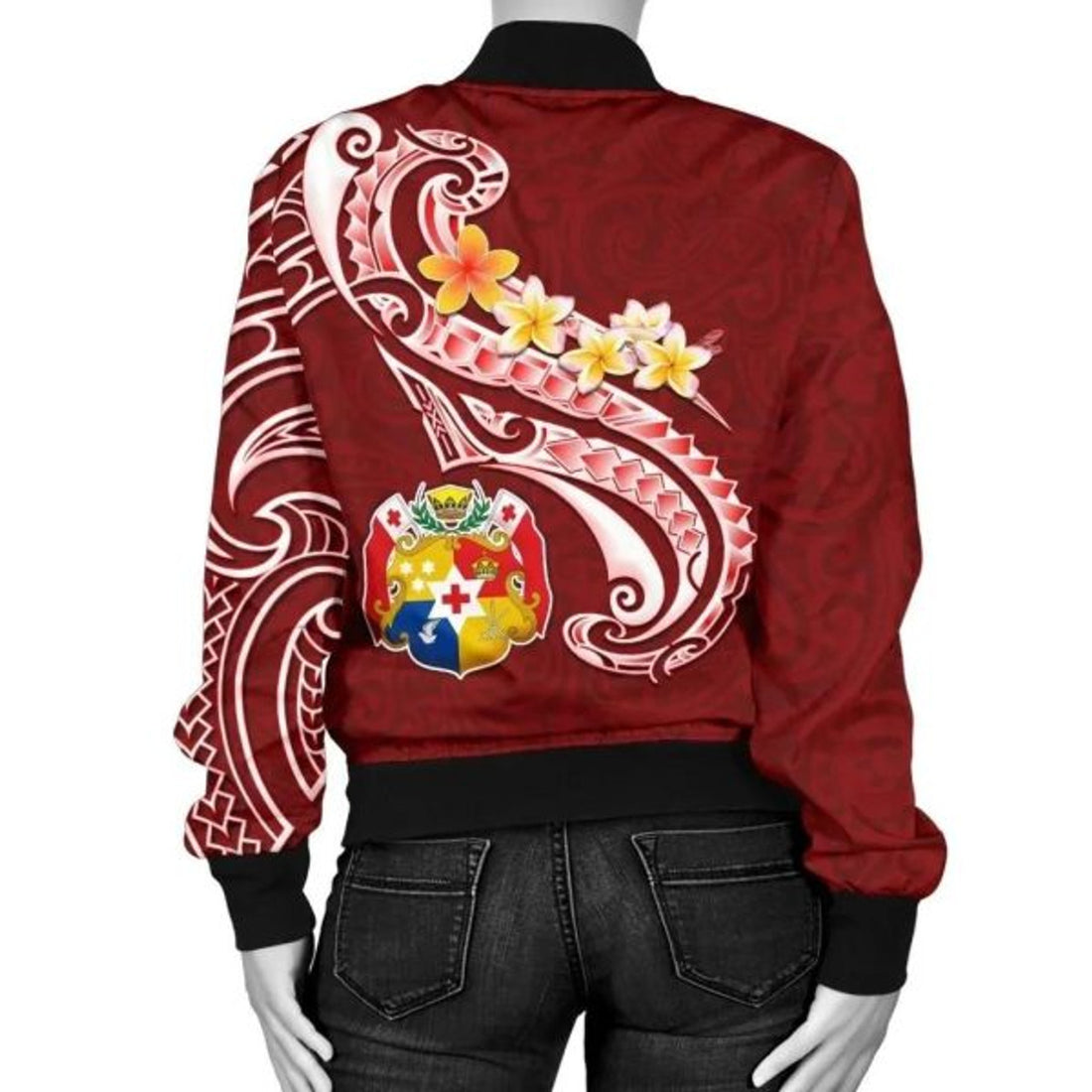 FUNSTUFFPRINT Bomber Jacket Tonga - Tonga Coat Of Arms With Polynesian Patterns 3D Bomber Jacket