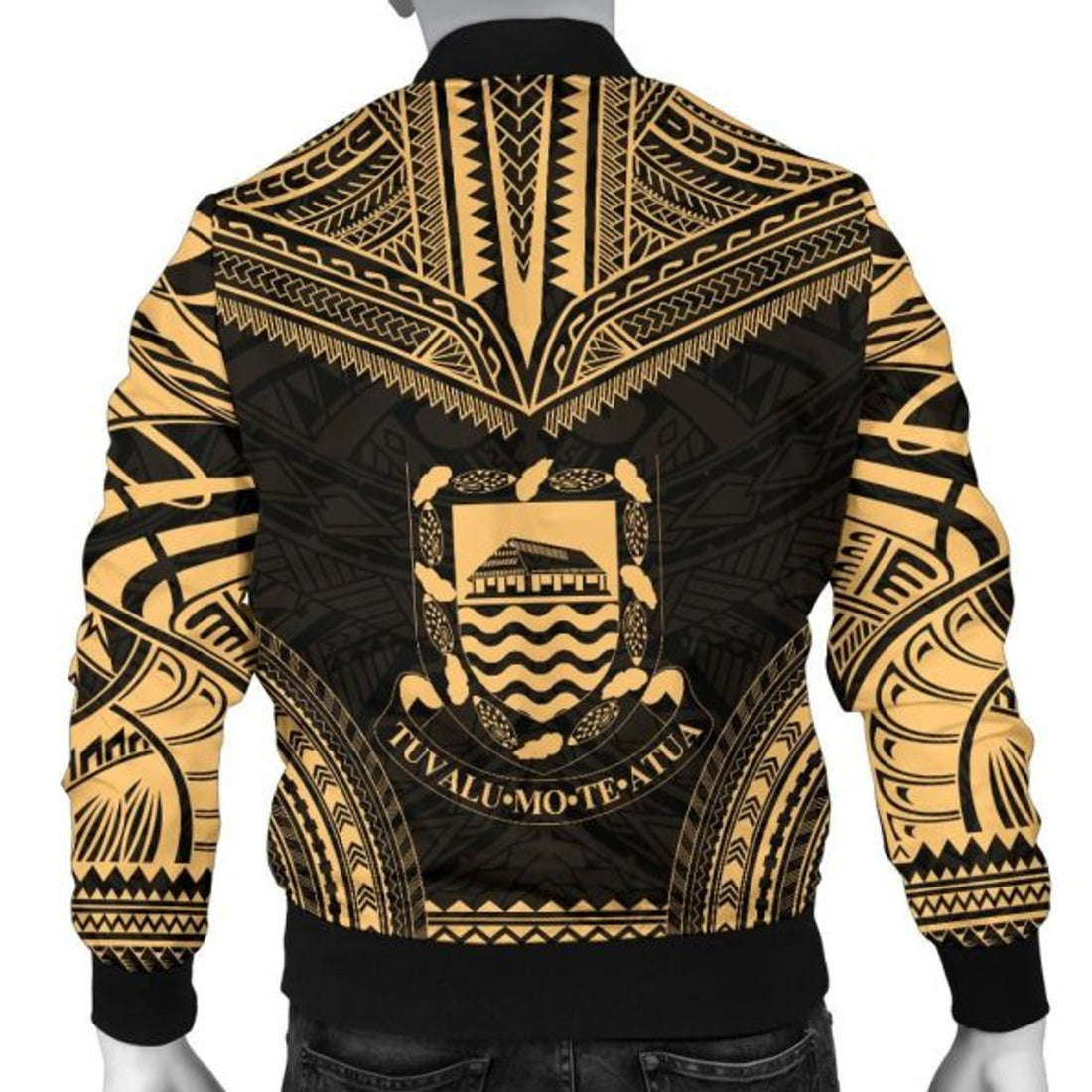 FUNSTUFFPRINT Bomber Jacket Tuvalu Polynesian Chief - Gold Version 3D Bomber Jacket