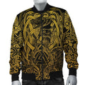 FUNSTUFFPRINT Bomber Jacket - Valknut and Dragon Tattoo Golden 3D Bomber Jacket