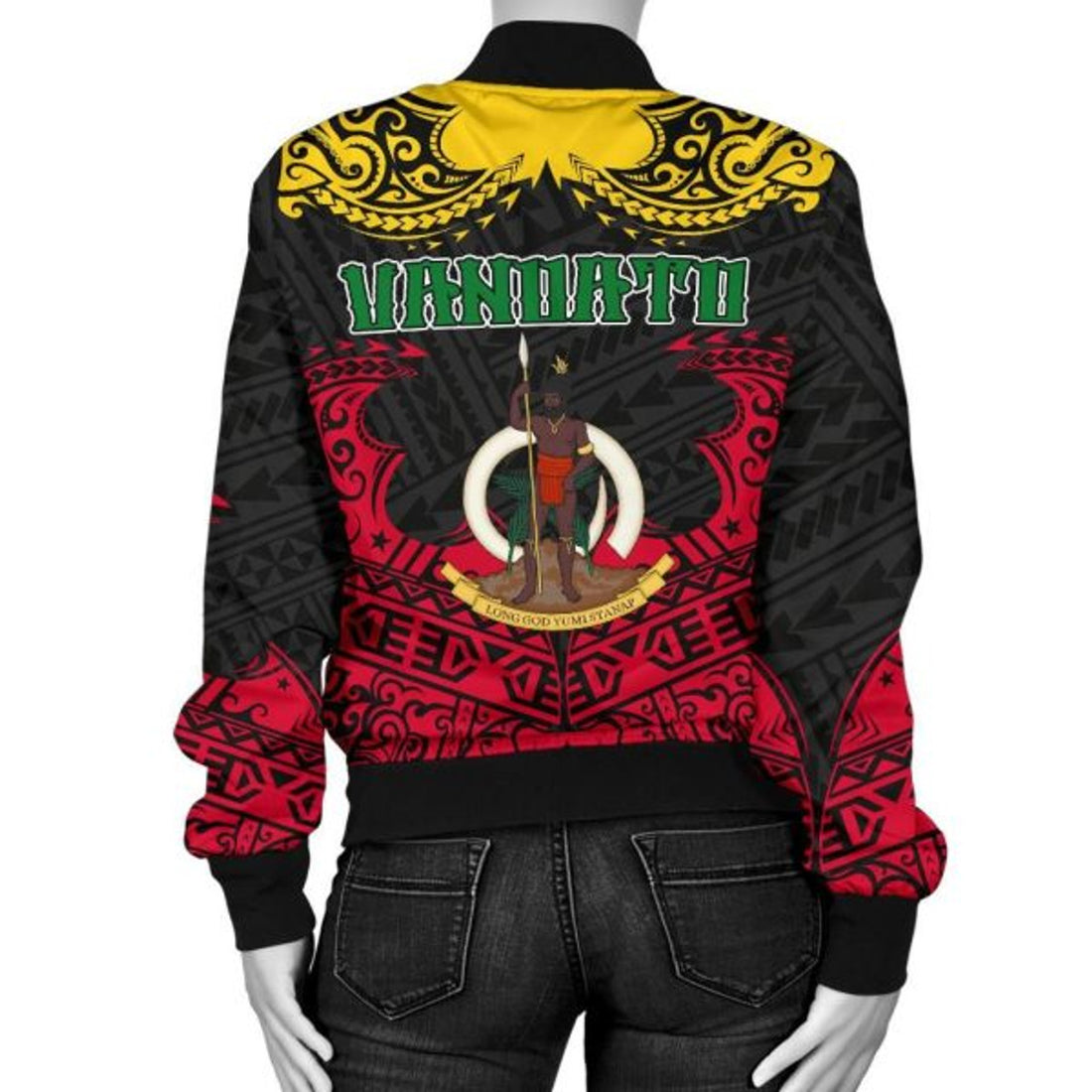FUNSTUFFPRINT Bomber Jacket Vanuatu Melanesia Island Paradise 3D Bomber Jacket
