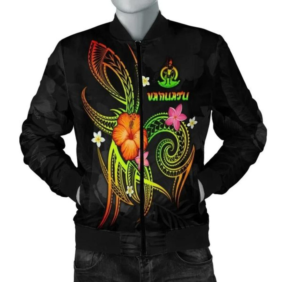 FUNSTUFFPRINT Bomber Jacket Vanuatu Polynesian - Legend of Vanuatu (Reggae) 3D Bomber Jacket