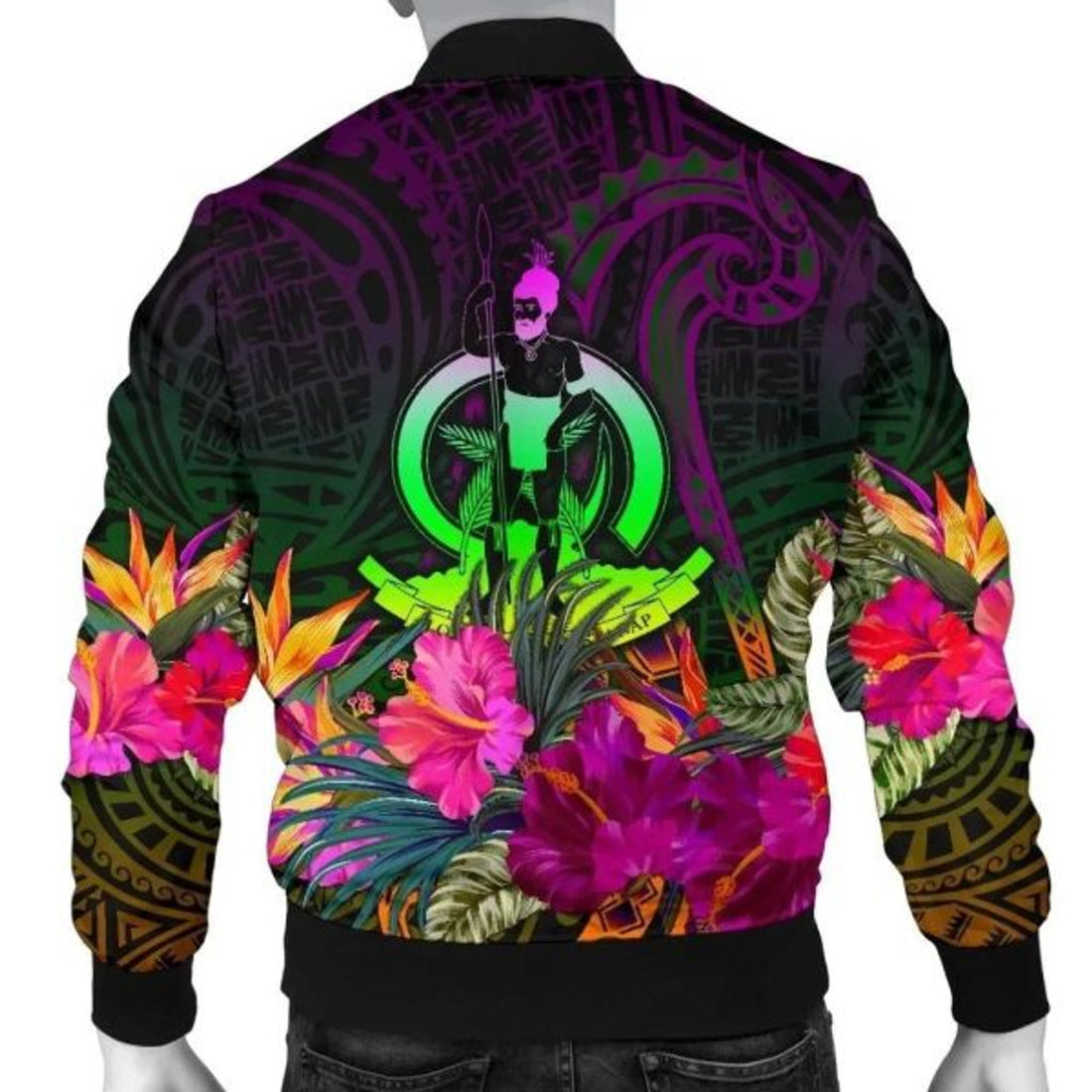 FUNSTUFFPRINT Bomber Jacket Vanuatu - Summer Hibiscus 3D Bomber Jacket