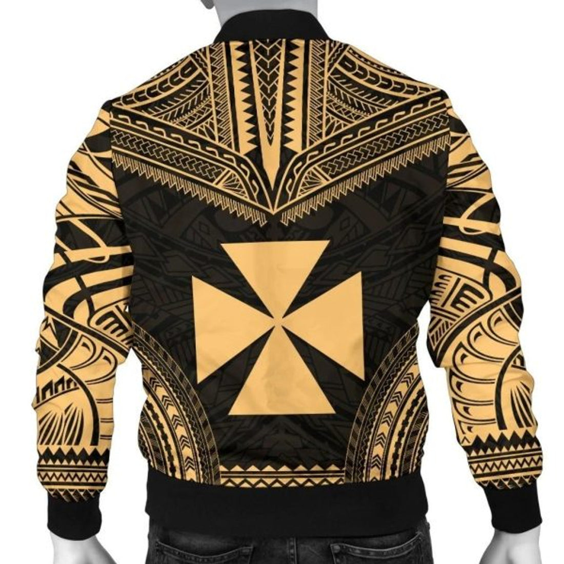 FUNSTUFFPRINT Bomber Jacket Wallis And Futuna Polynesian Chief - Gold Version 3D Bomber Jacket