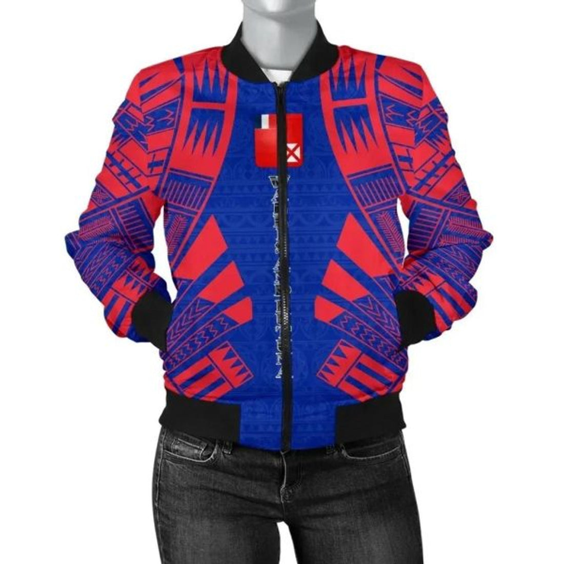 FUNSTUFFPRINT Bomber Jacket Wallis And Futuna Polynesian Tattoo Flag 3D Bomber Jacket