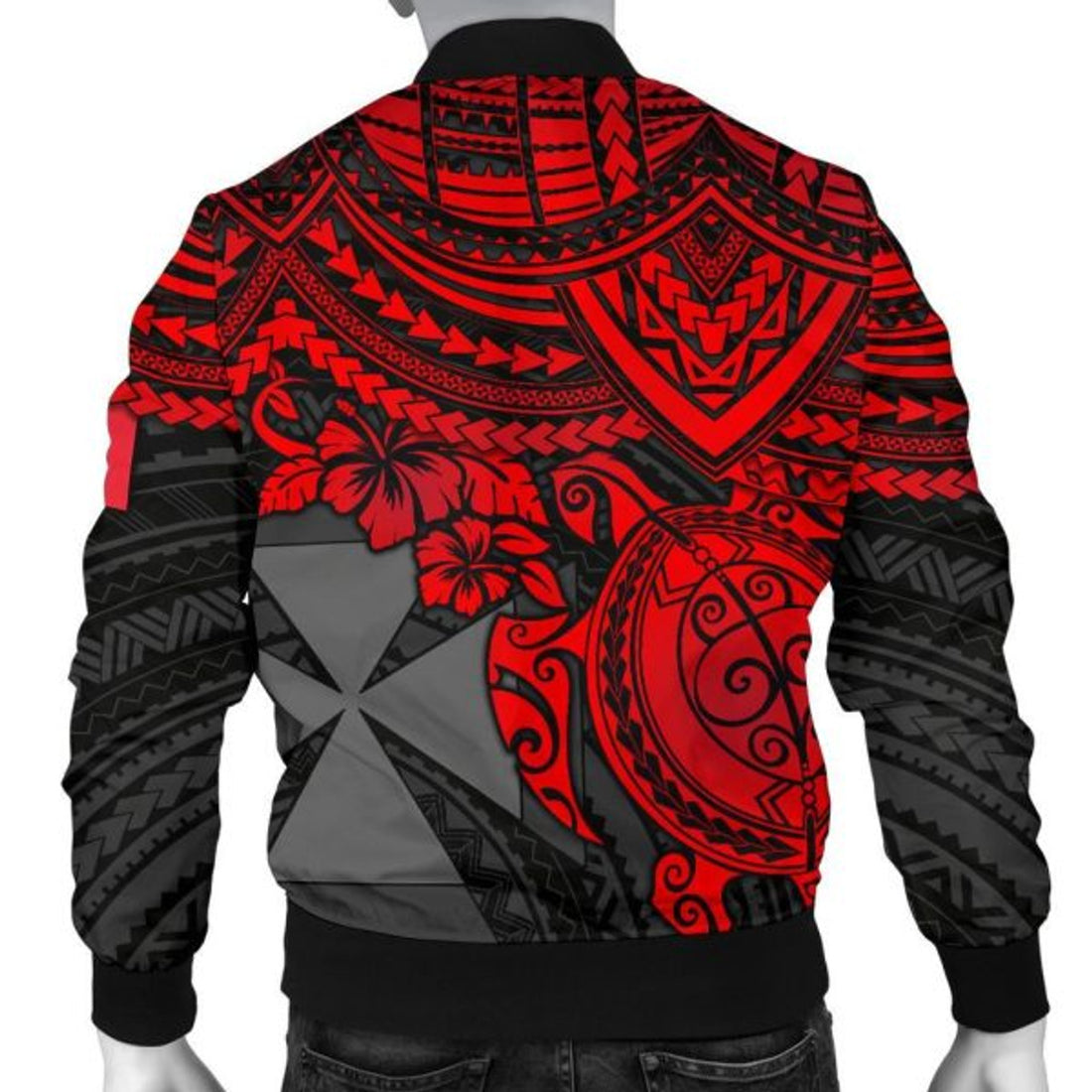 FUNSTUFFPRINT Bomber Jacket Wallis and Futuna Polynesian - Red Turtle 3D Bomber Jacket