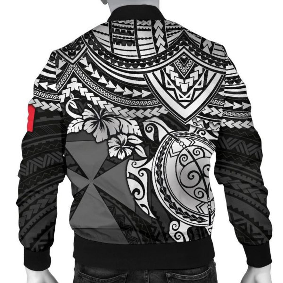 FUNSTUFFPRINT Bomber Jacket Wallis and Futuna Polynesian - White Turtle 3D Bomber Jacket