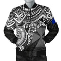 FUNSTUFFPRINT Bomber Jacket Wallis and Futuna Polynesian - White Turtle 3D Bomber Jacket