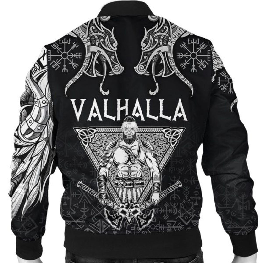 FUNSTUFFPRINT Bomber Jacket Warrior Valhalla and Double Dragon 3D Bomber Jacket