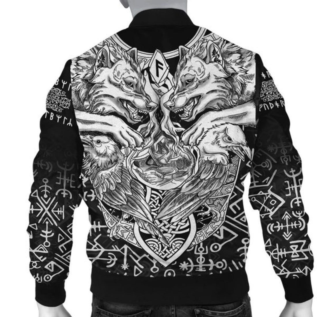FUNSTUFFPRINT Bomber Jacket - Wolf And Raven Special 3D Bomber Jacket