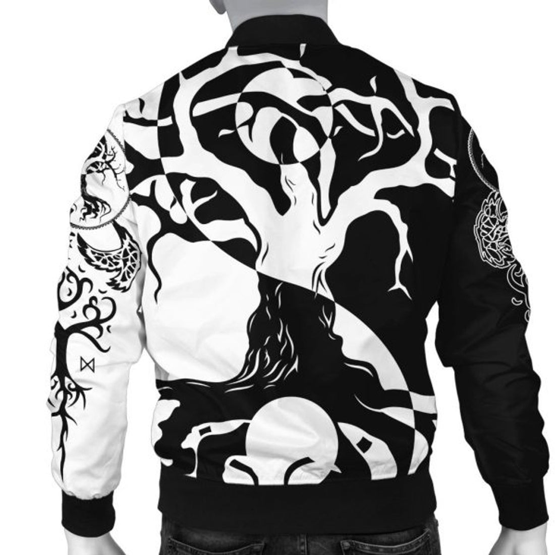 FUNSTUFFPRINT Bomber Jacket - Ying Yang Celtic Tree 3D Bomber Jacket