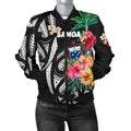 FUNSTUFFPRINT Bomber Jacketamoa Coat Of Arms Polynesian With Hibiscus 3D Bomber Jacket