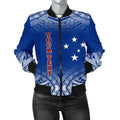 FUNSTUFFPRINT Bomber Jacketamoa Custom Personalised - Polynesian Fog Blue 3D Bomber Jacket
