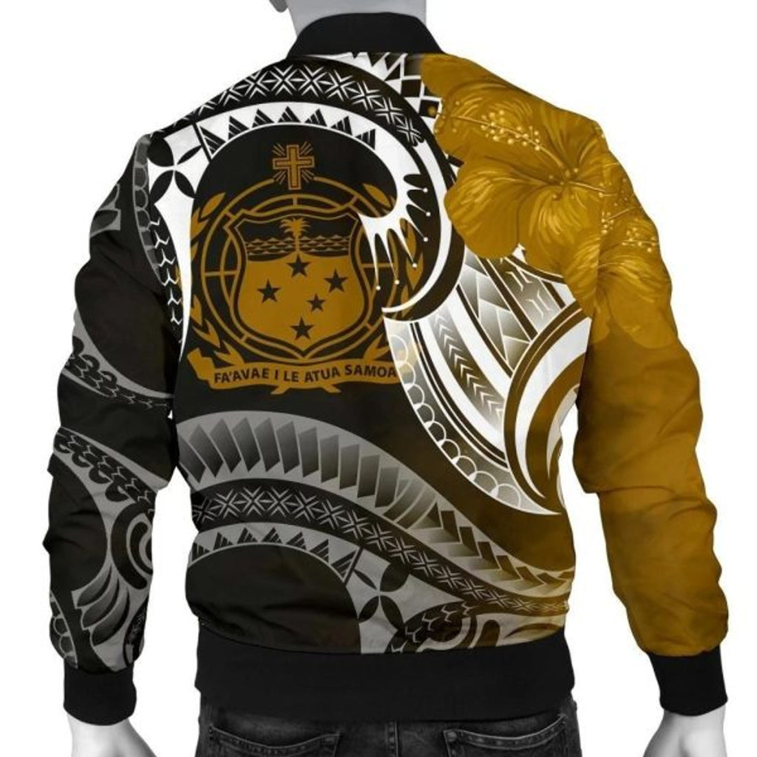 FUNSTUFFPRINT Bomber Jacketamoa Custom Personalised - Samoa Seal Wave Style (Gold) 3D Bomber Jacket