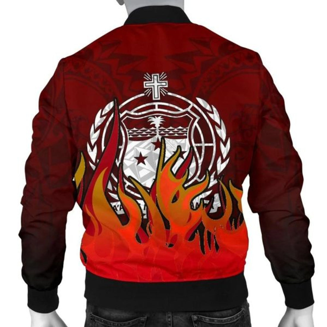 FUNSTUFFPRINT Bomber Jacketamoa - Manu Rugby Fire 3D Bomber Jacket