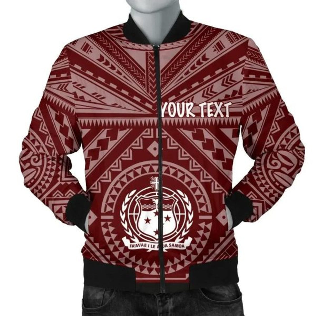 FUNSTUFFPRINT Bomber Jacketamoa Personalised - Samoa Seal In Polynesian Tattoo Style (Red) 3D Bomber Jacket