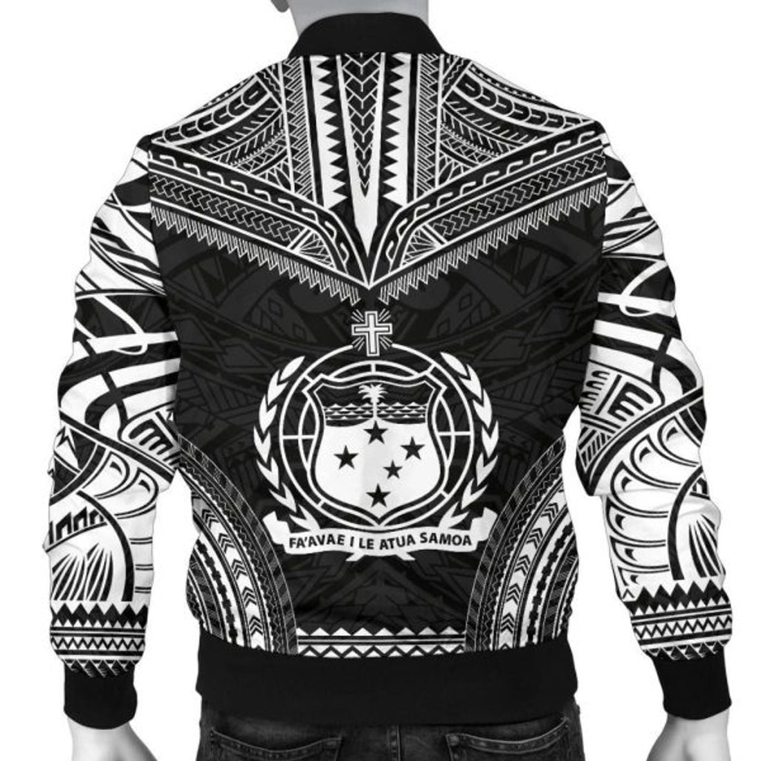 FUNSTUFFPRINT Bomber Jacketamoa Polynesian Chief - Black Version 3D Bomber Jacket