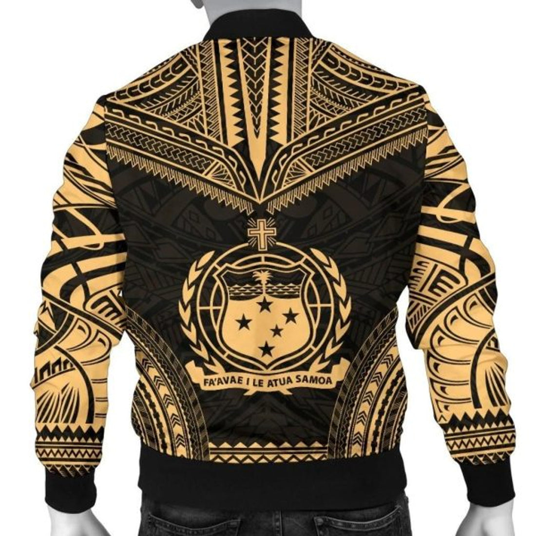 FUNSTUFFPRINT Bomber Jacketamoa Polynesian Chief - Gold Version 3D Bomber Jacket