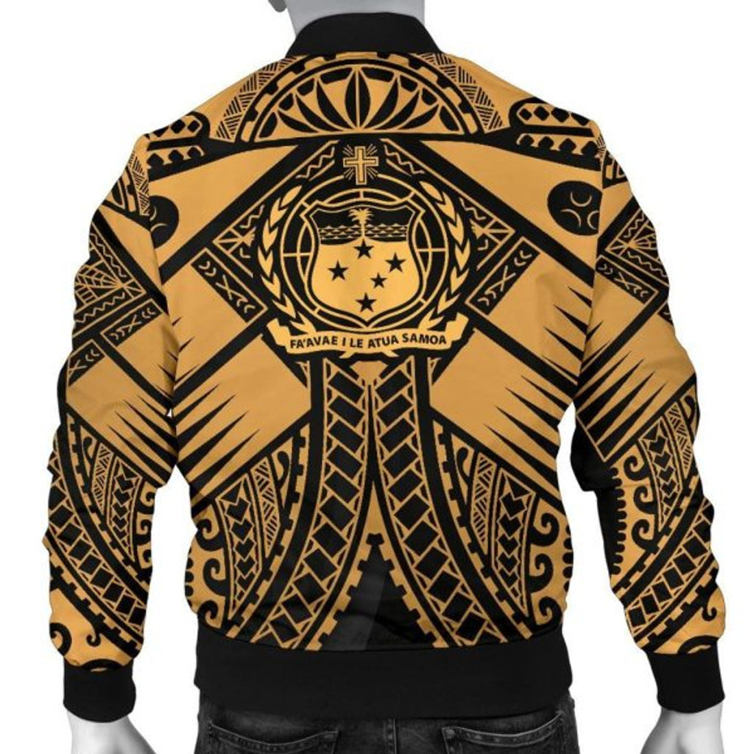 FUNSTUFFPRINT Bomber Jacketamoa Polynesian - Samoa Gold Seal with Polynesian Tattoo 3D Bomber Jacket