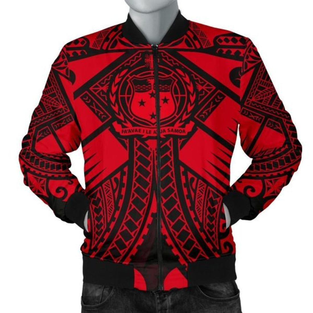 FUNSTUFFPRINT Bomber Jacketamoa Polynesian - Samoa Red Seal with Polynesian Tattoo 3D Bomber Jacket