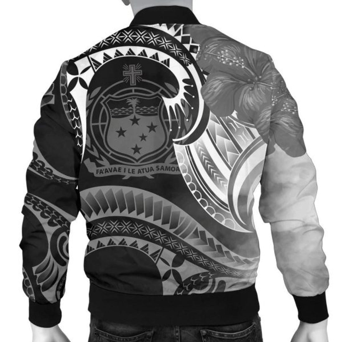 FUNSTUFFPRINT Bomber Jacketamoa - Samoa Seal Wave Style (Black) 3D Bomber Jacket