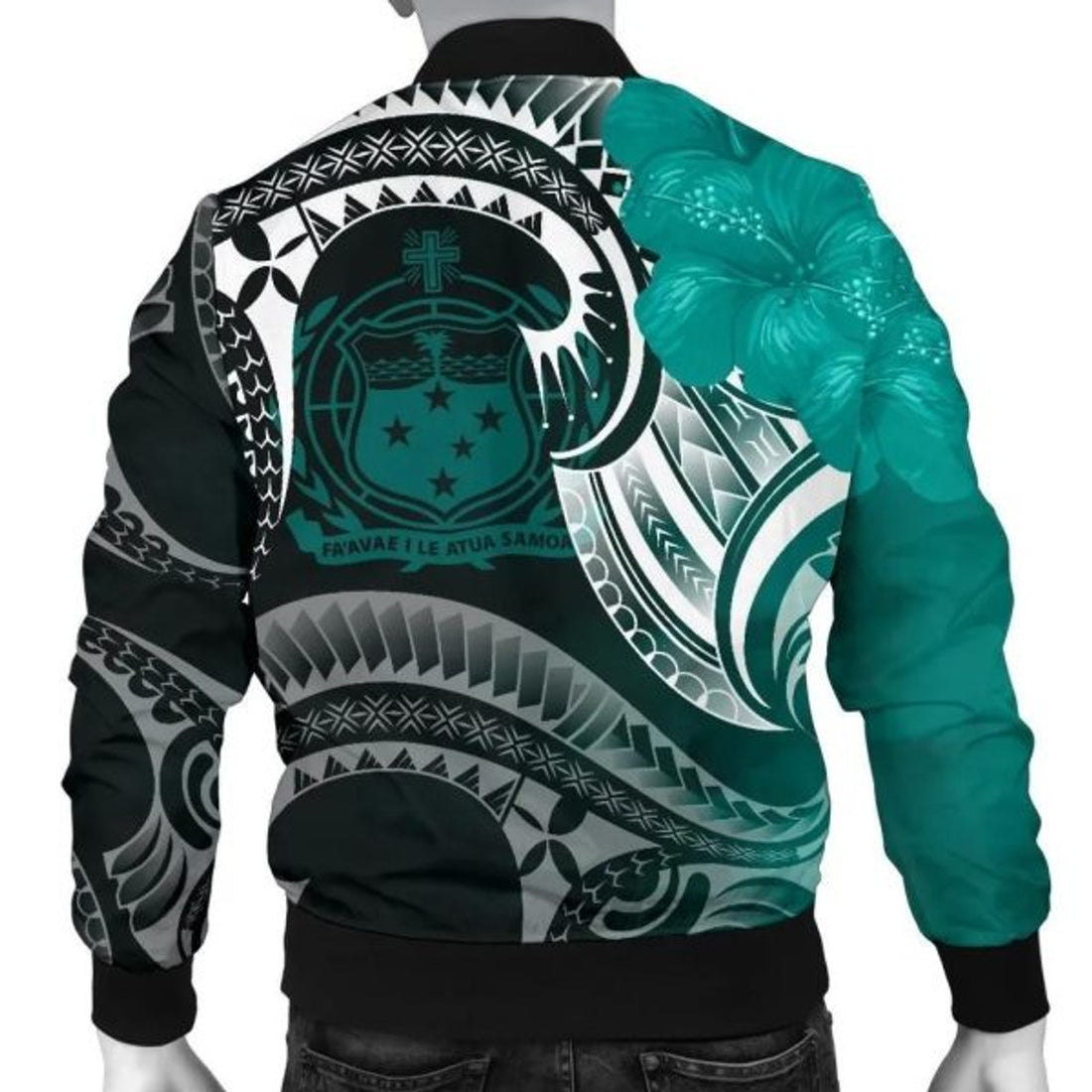 FUNSTUFFPRINT Bomber Jacketamoa - Samoa Seal Wave Style (Green) 3D Bomber Jacket