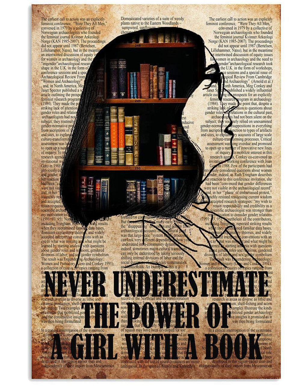 Book Lover, Never Underestimate, The Power Of A Girl, With A Book Poster and Canvas