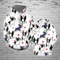 FUNSTUFFPRINT 3D Boston Terrier Christmas All Over 3D Hoodie and Zip Hoodie