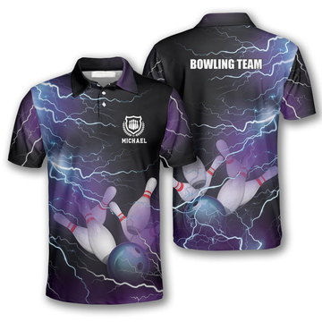 Custom Strike Thunder Lightning Custom Bowling Shirts For Men
