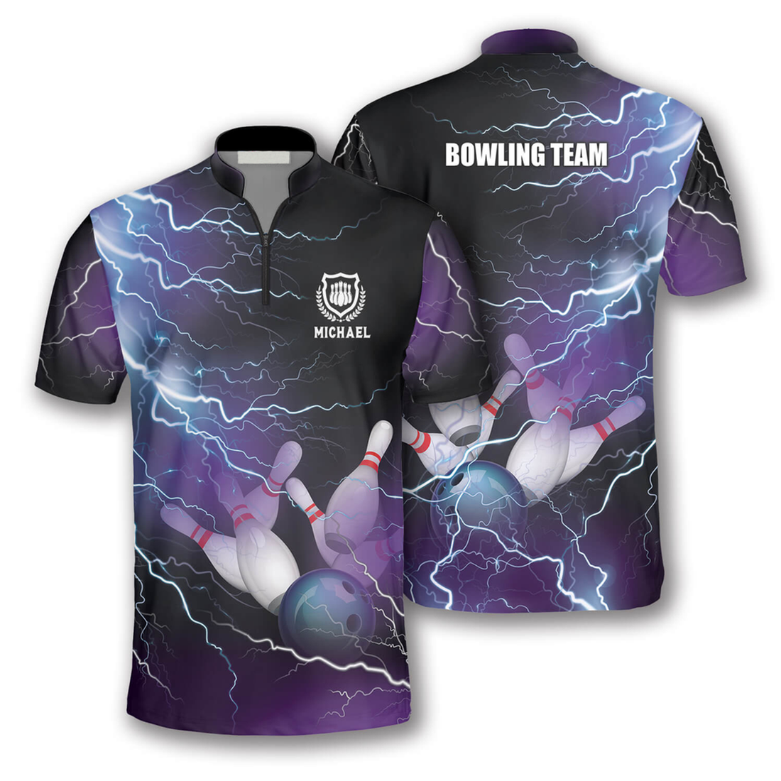 Custom Bowling Strike Thunder Lightning Custom Bowling Jerseys for Men, Uniform Shirt for Bowling Team